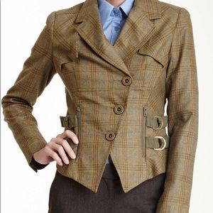 Gwen Stephani L.A.M.B Silk Blend Plaid Jacket
